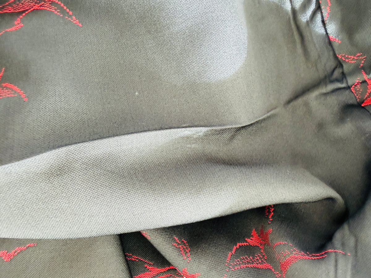 Vintage Black Haori - Red and White Cranes -