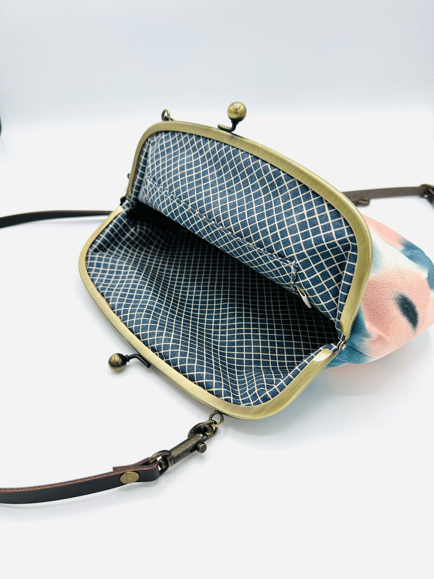 【Gamaguchi-en】2WAY-Handbag/Shibori,Shippo,blue,Clutch,Pouch,Japanese bag,Shoulder bag,Japanese Gifts