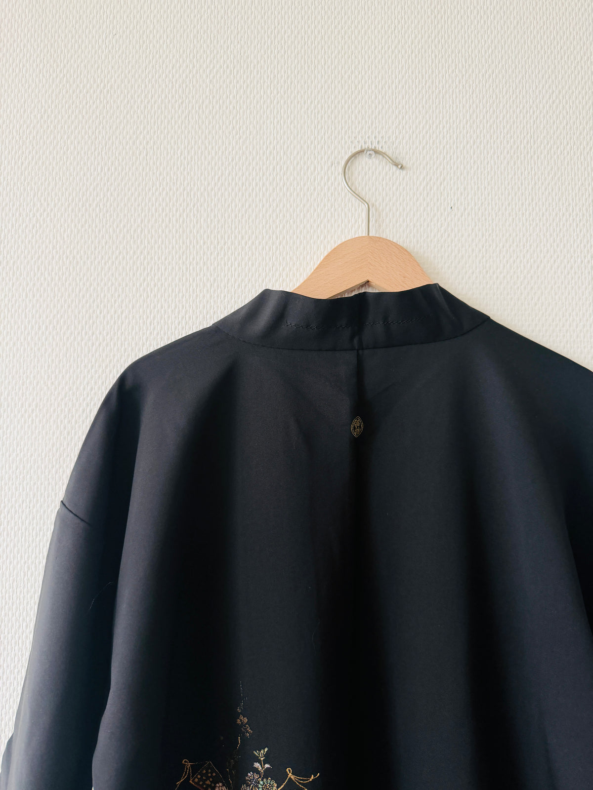 Vintage Black Haori - Chariot à fleurs (Hanaguruma) -