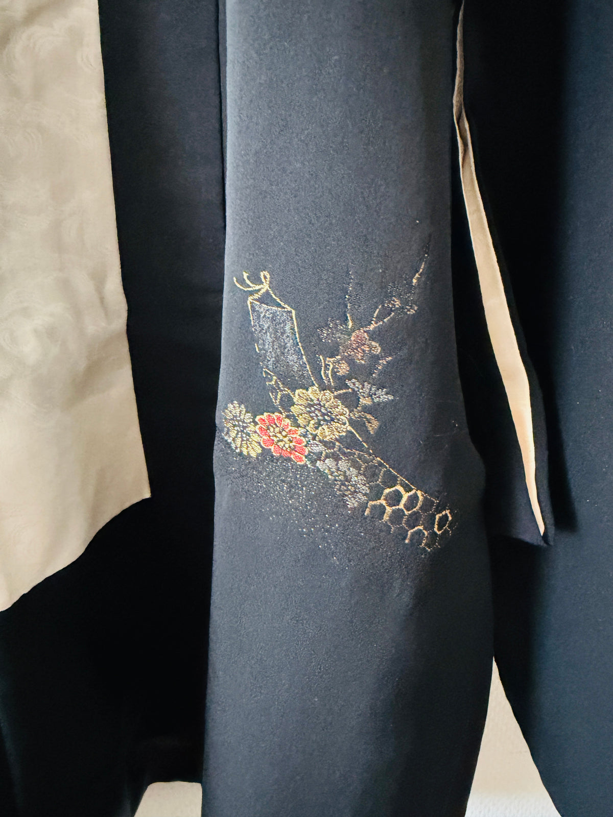 Vintage Black Haori - Chariot à fleurs (Hanaguruma) -
