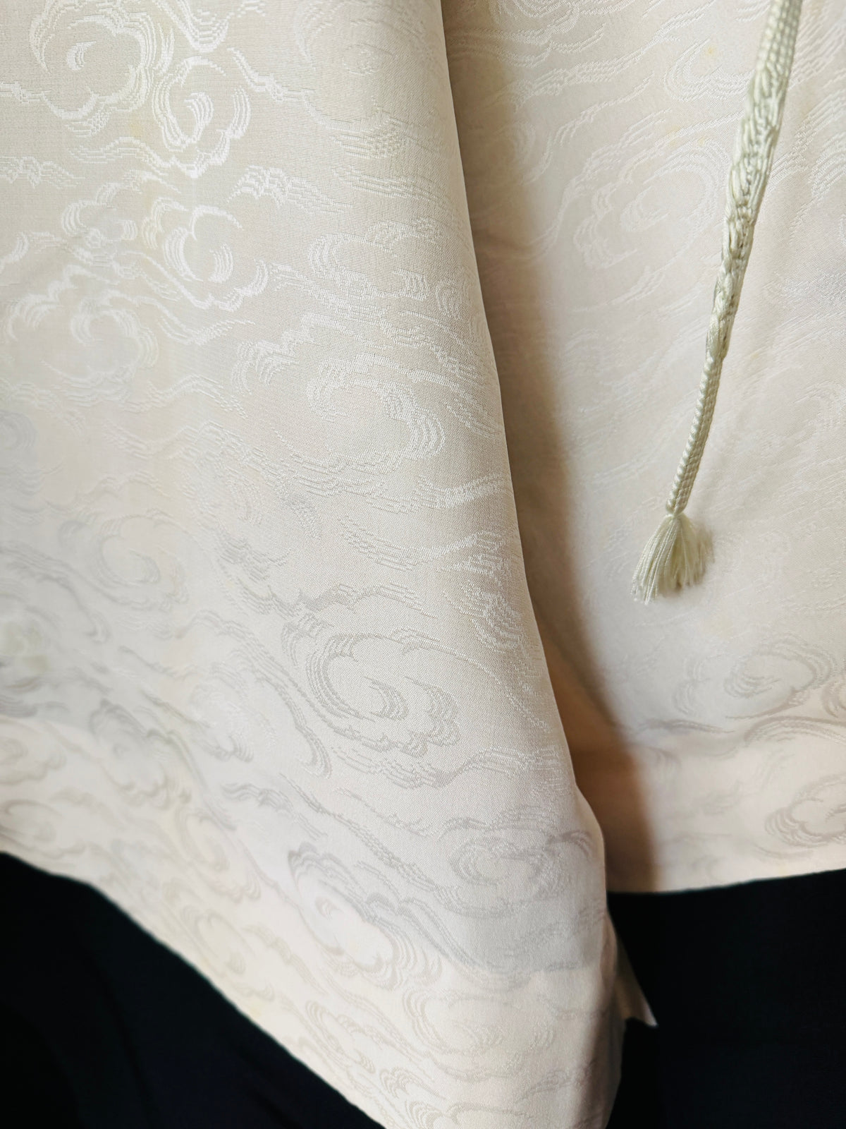 Vintage Black Haori - Chariot à fleurs (Hanaguruma) -