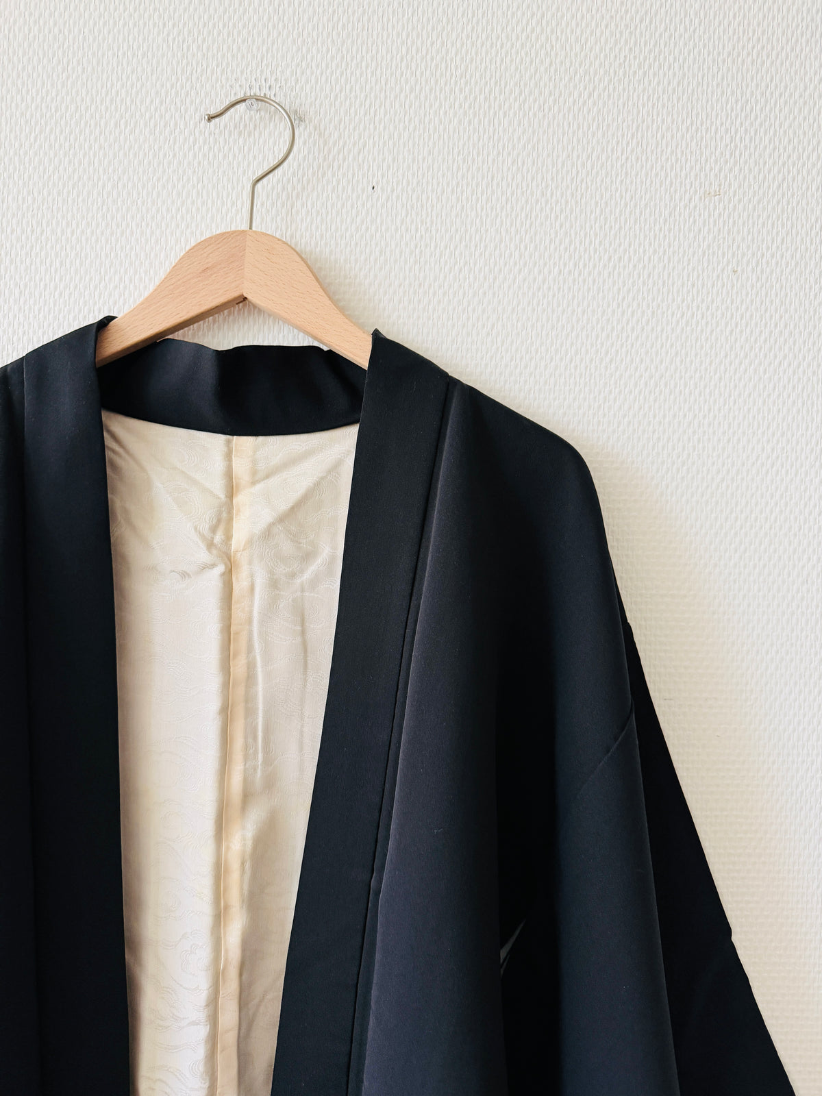 Vintage Black Haori - Chariot à fleurs (Hanaguruma) -