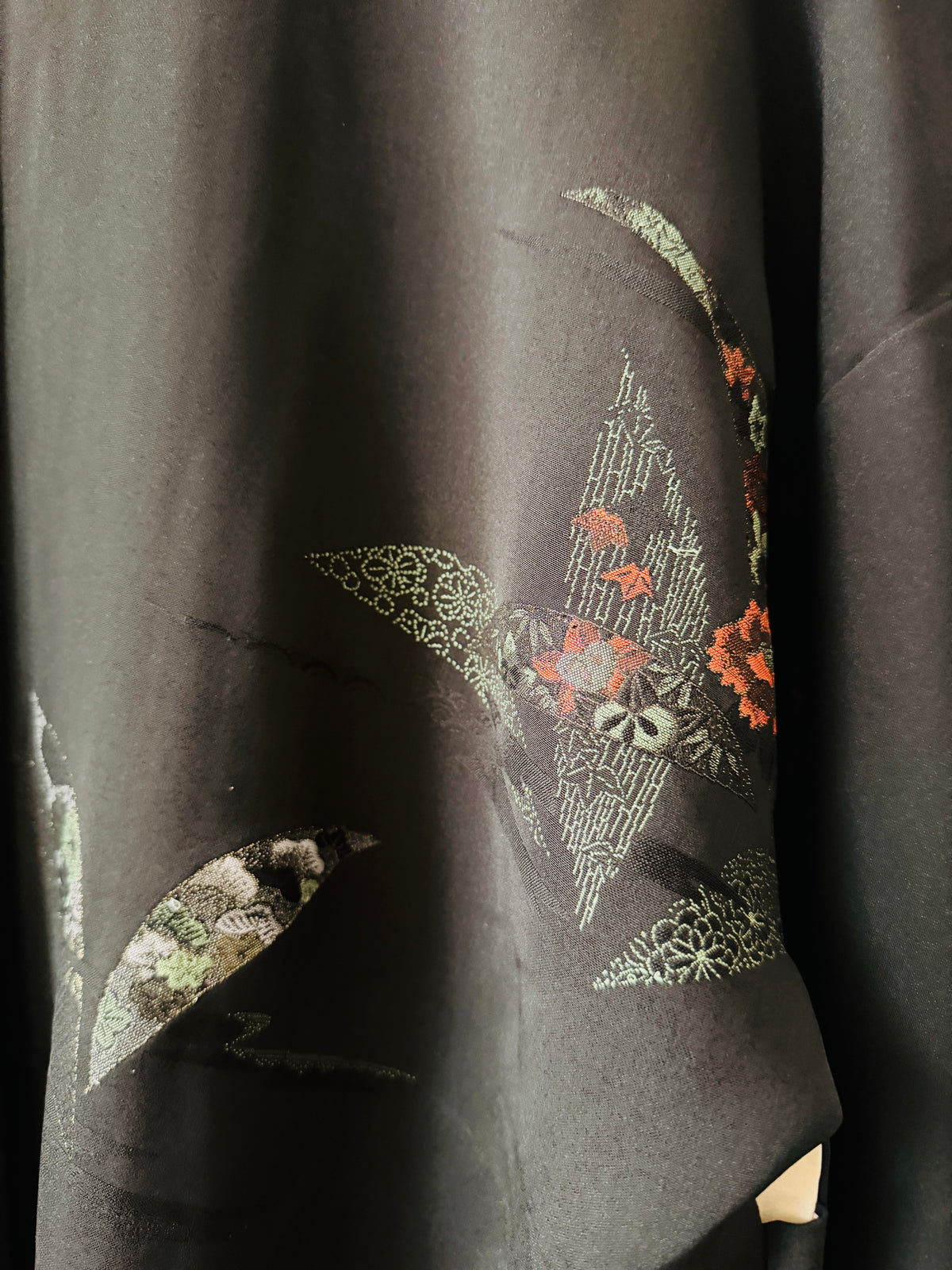 Vintage Black Haori - Auspicious Embroidery -