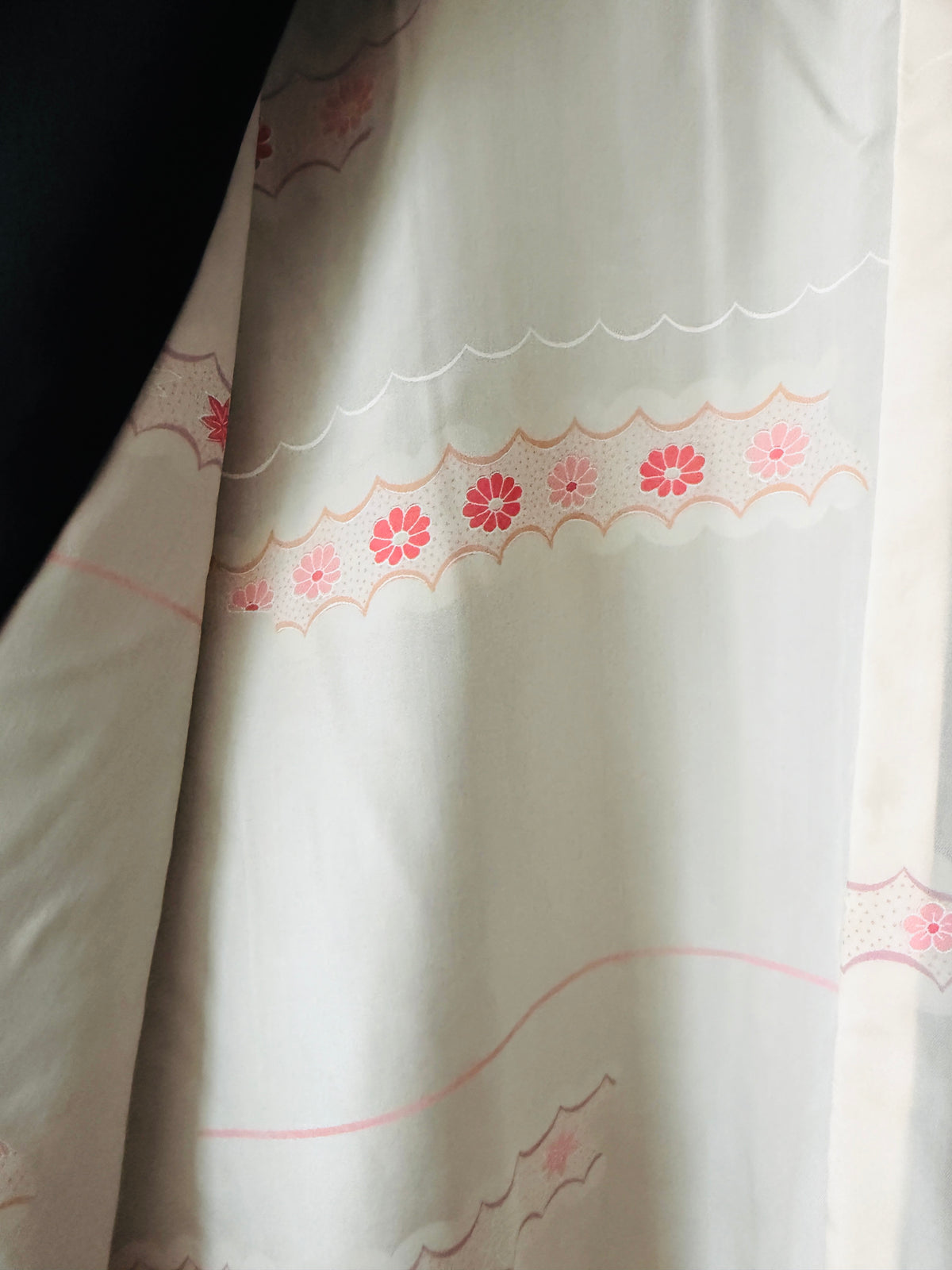 Vintage Black Haori - Flowers in Autumn Colours -