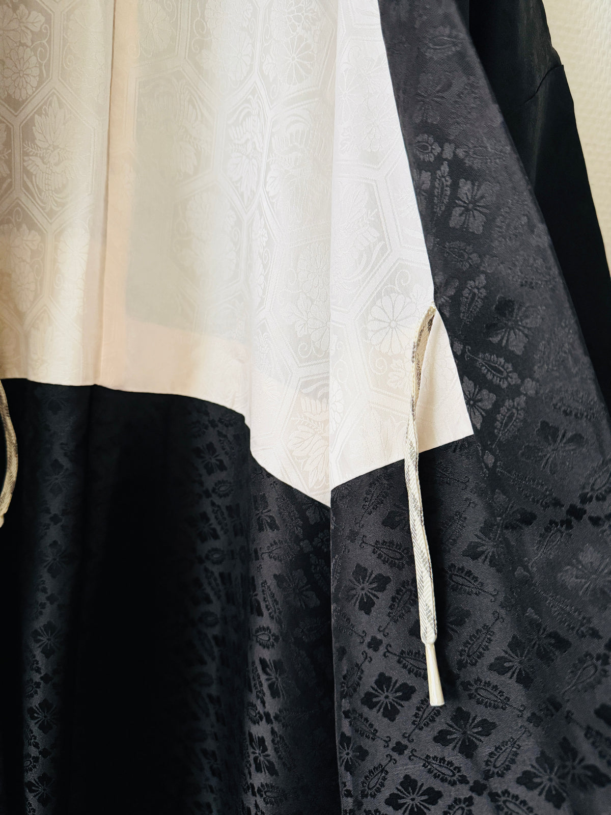 Vintage Black Haori - Hanabishi (Flower Diamond Pattern) -