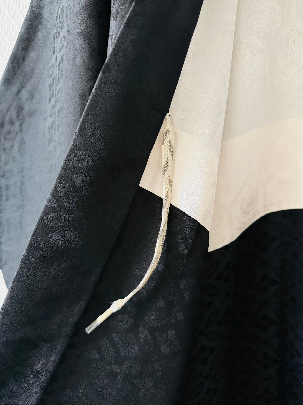 Vintage Black Haori - Hanabishi (Flower Diamond Pattern) -