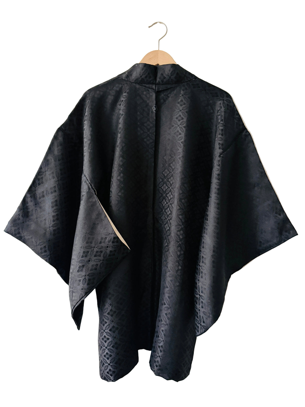 Vintage Black Haori - Hanabishi (Flower Diamond Pattern) -