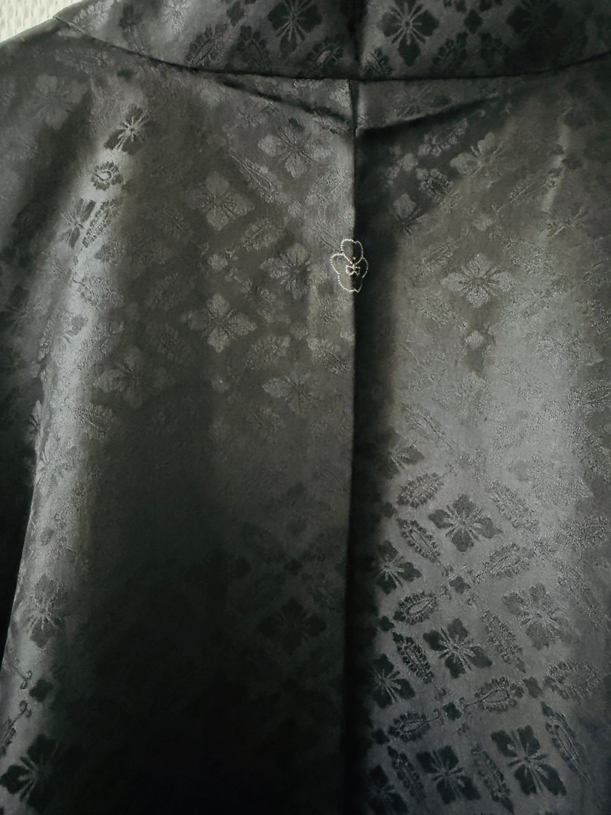 Vintage Black Haori - Hanabishi (Flower Diamond Pattern) -
