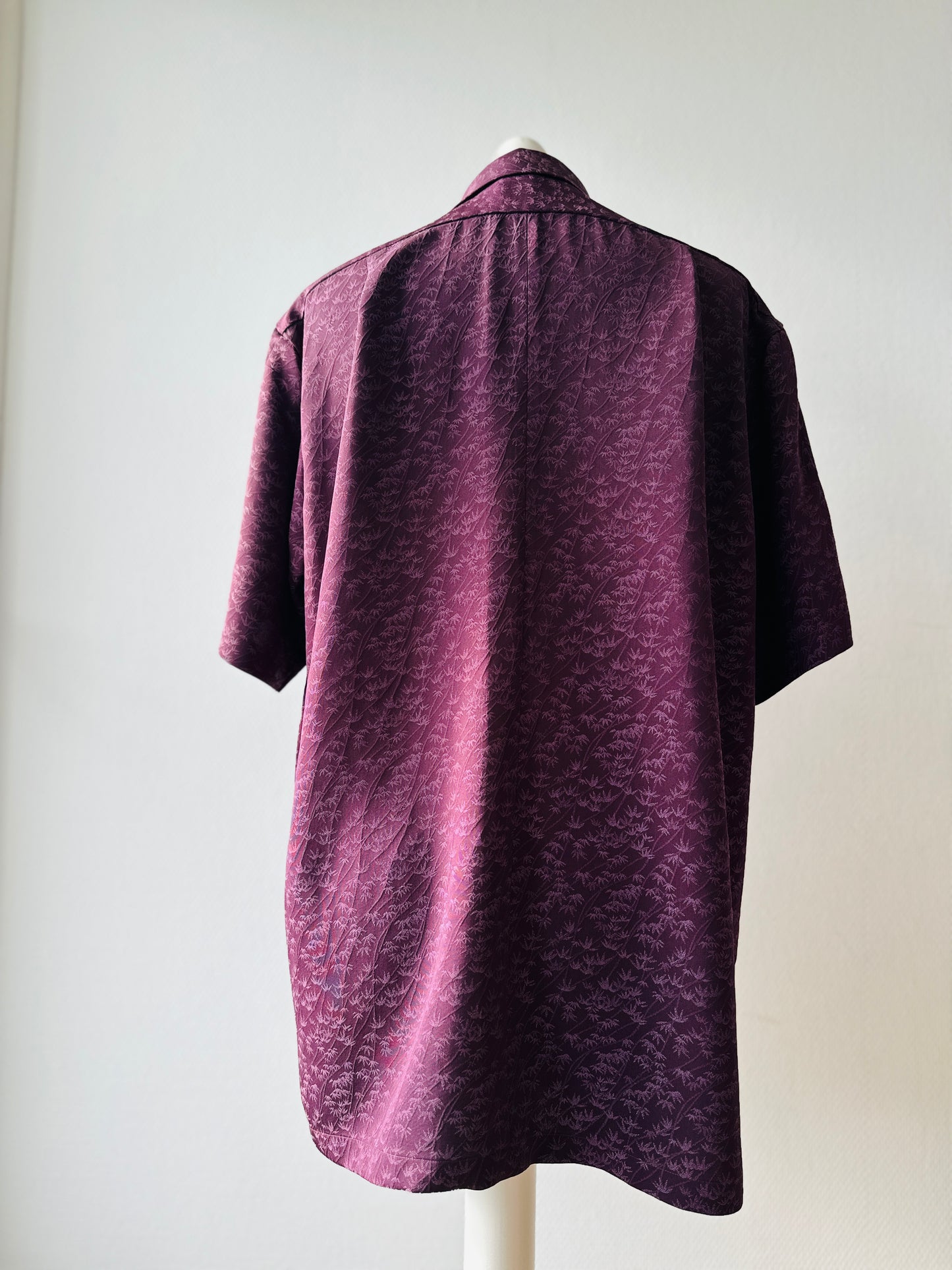 【Purple, Banboo】 Hawaiian Hemd/Größe: L ＜ Neu ・ Seide ＞ Für Männer, für Frauen, japanische Kimono, Japan Unisexesische Kleidung, Unisex, japanische Geschenke, Originalartikel