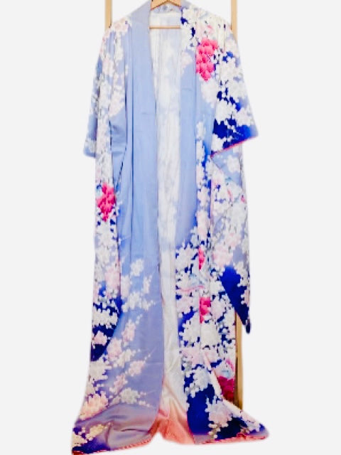 Furisode japonaise "Plum arbres en pleine floraison la nuit"