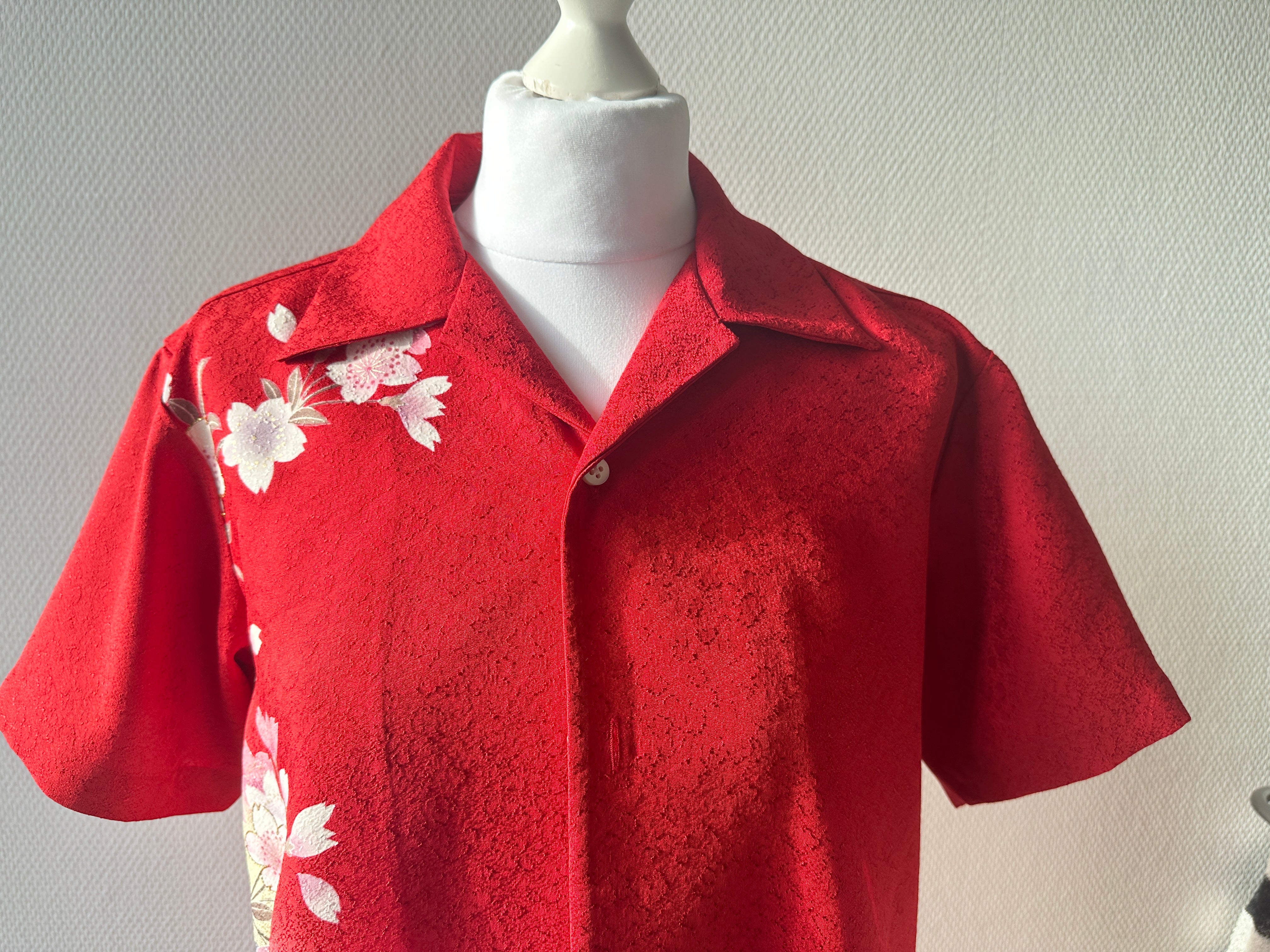 Vintage Men's Red Hawaiian store Shirt - Made in Japan