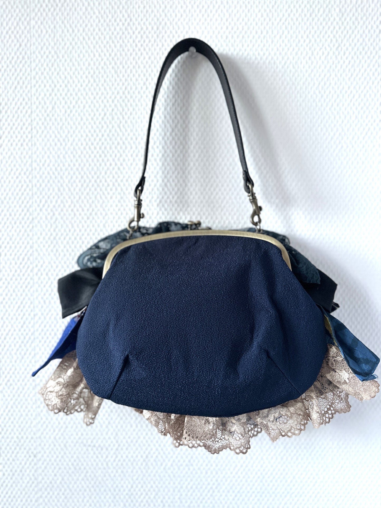 【Gogatsudo】 3way-handbag/marine, indigo, antiek meisen, franjes, koppeling, zakje, Japanse tas, schoudertas, Japanse geschenken