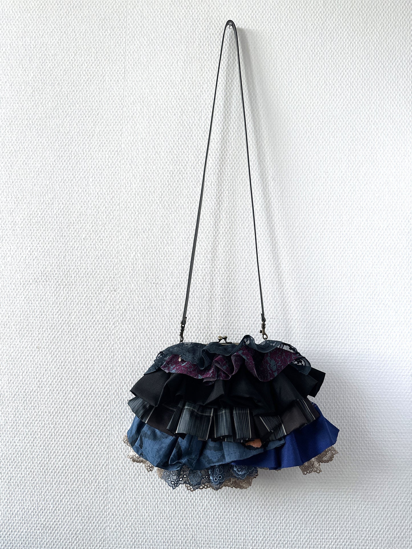【Gogatsudo】 3way-handbag / marine, indigo, meisen antique, fioritures, embrayage, pochette, sac japonais, sac à bandoulière, cadeaux japonais