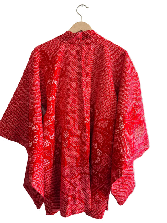 Vintage Color Haori - Shibori Red Passion -