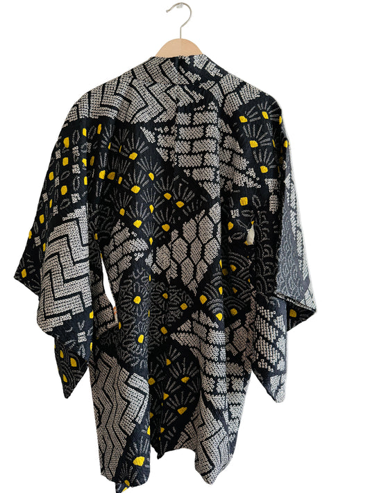 Vintage Color Haori - Shibori Black Kissho -