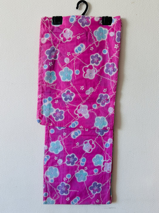 Yukata - Roze Esdoorns - Vrije maat dames (コピー)