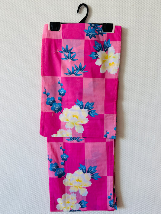 Yukata - Roze Arabesque - Vrije maat dames (コピー)