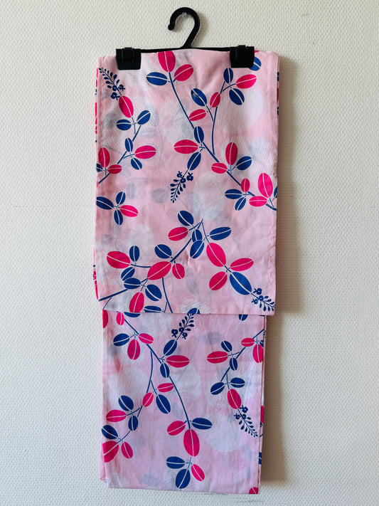 Yukata - Morning Glory Cheques - Vrije maat dames (コピー)