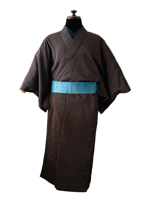 Men’s Vintage Kimono - Brown Lattice(Koshi) -