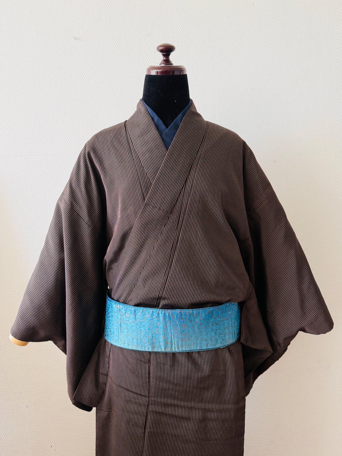 Men’s Vintage Kimono - Brown Lattice(Koshi) -