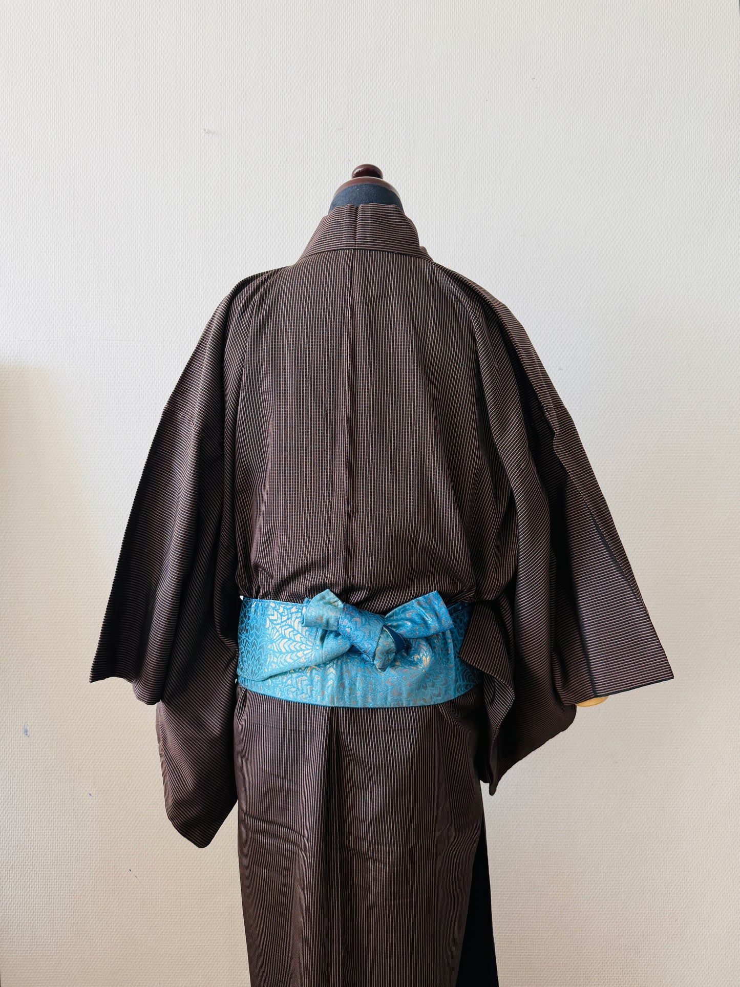 Men’s Vintage Kimono - Brown Lattice(Koshi) -