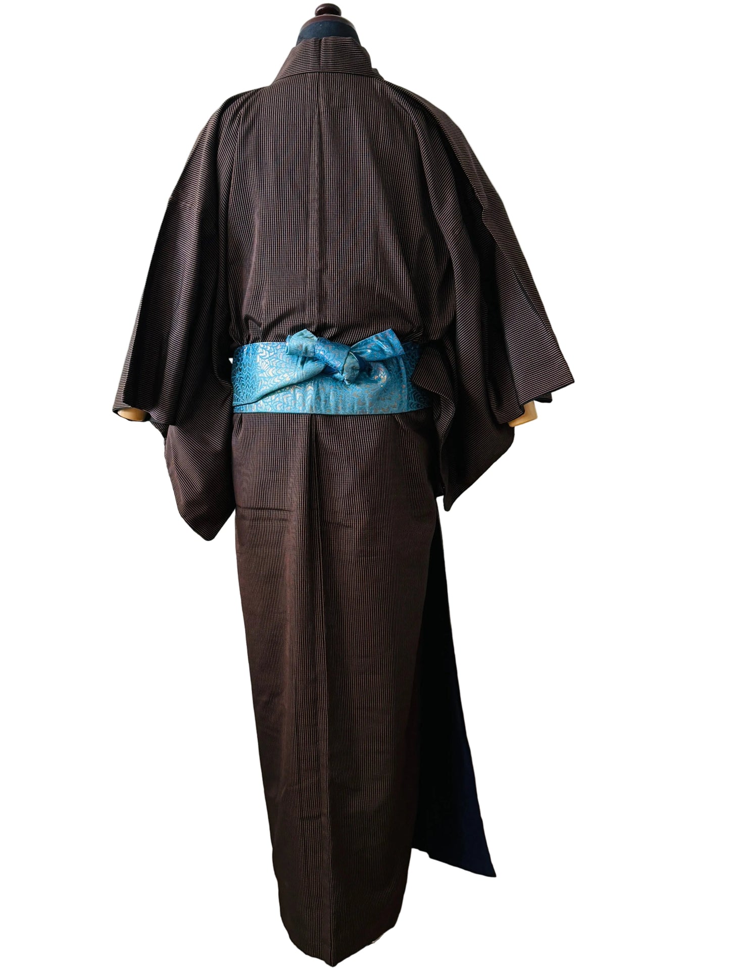 Men’s Vintage Kimono - Brown Lattice(Koshi) -