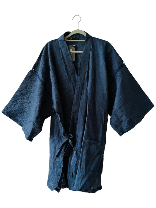 UNISEXE JINBEI -Marine,Shijira-ori（seersucker)- TAILLE：M/L/XL