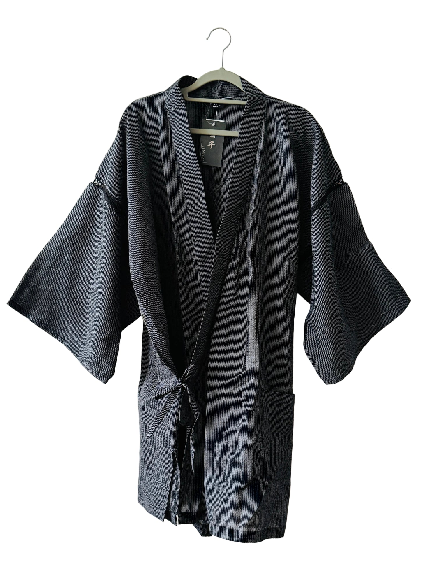 UNISEX JINBEI -Black,Shijira-ori（seersucker)- SIZE：M/L/XL