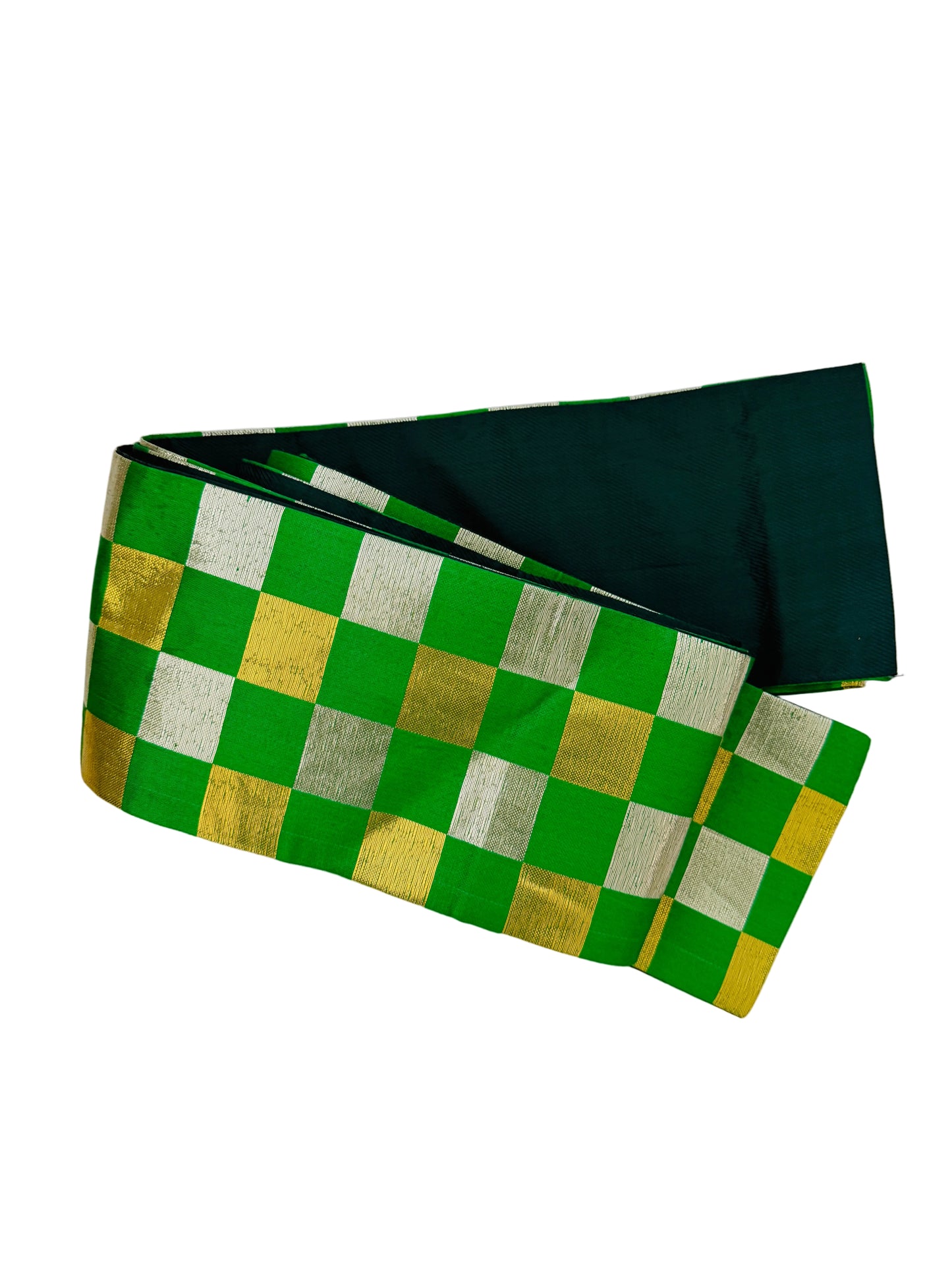 Hanhaba Obi Belt - Green Ichimatsu  -