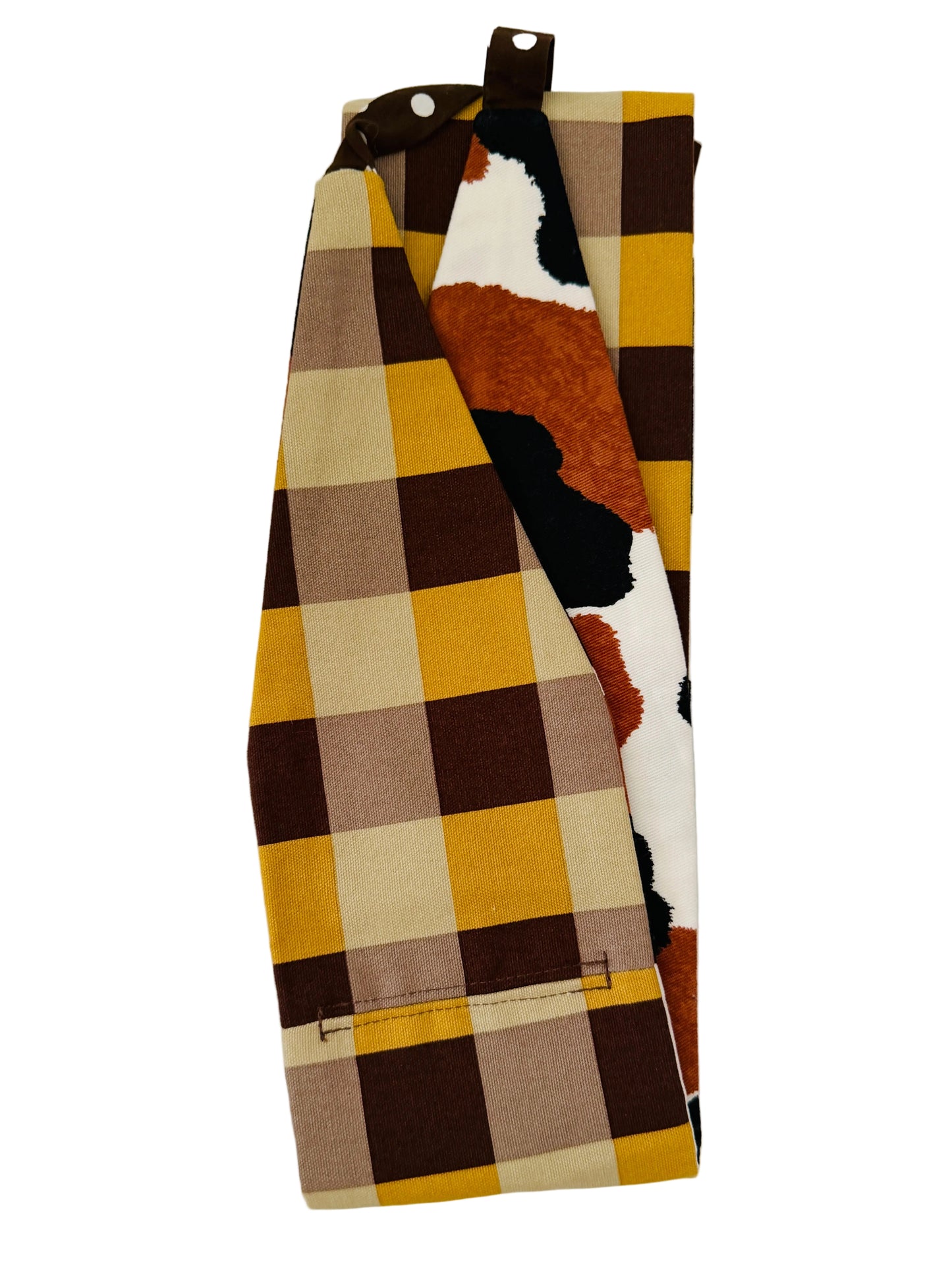 Originele Obi riem - koeienprint en geruit - Slim