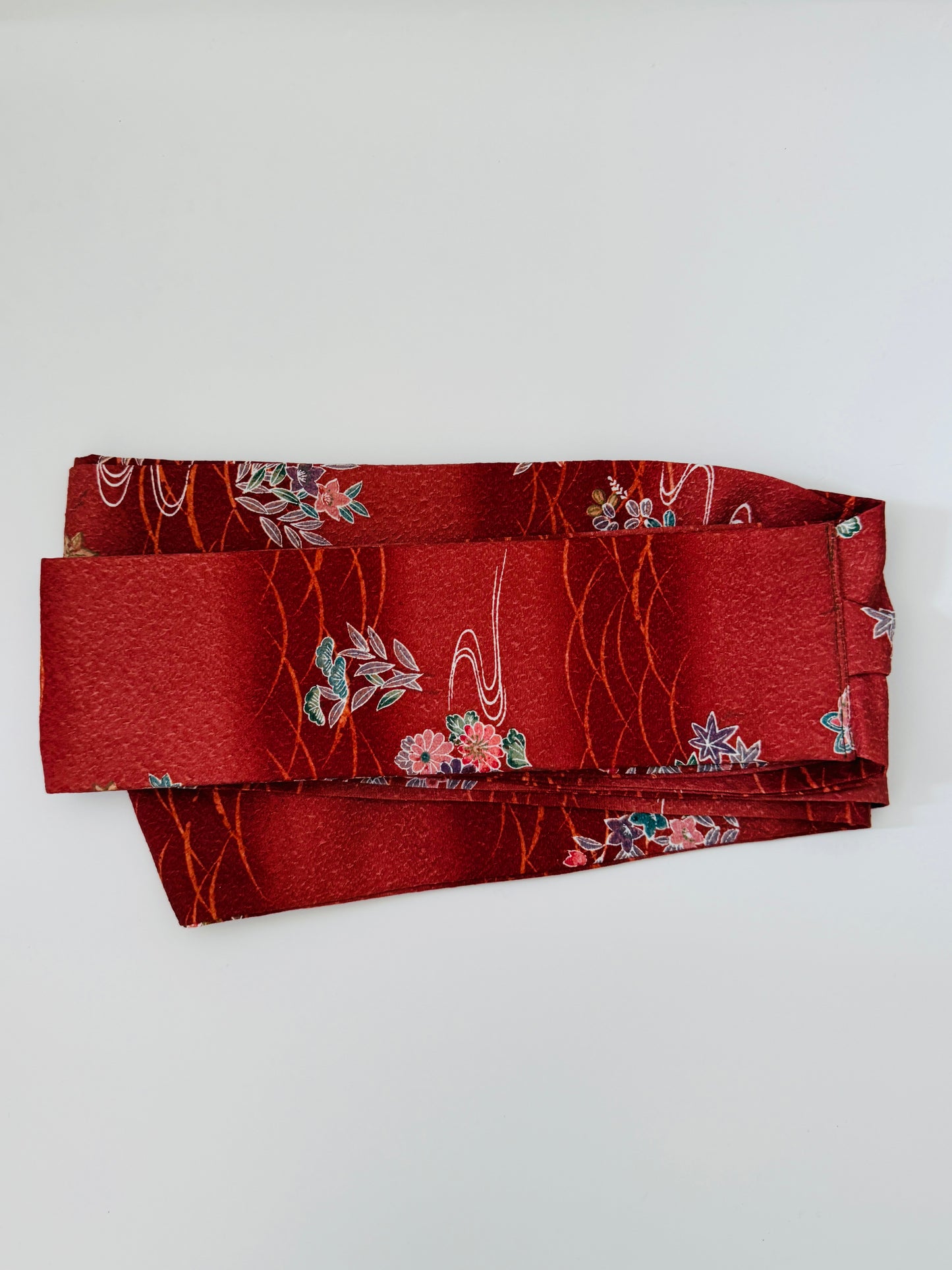 Origineel Obi ribon - Roodbruine Katazome -