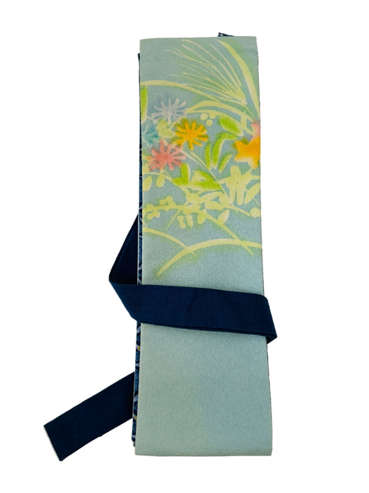 Original Obi-Gürtel - Hellblaue Blume -