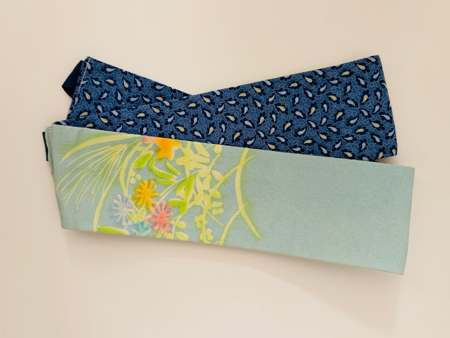 Originele Obi riem - Lichtblauwe bloem -