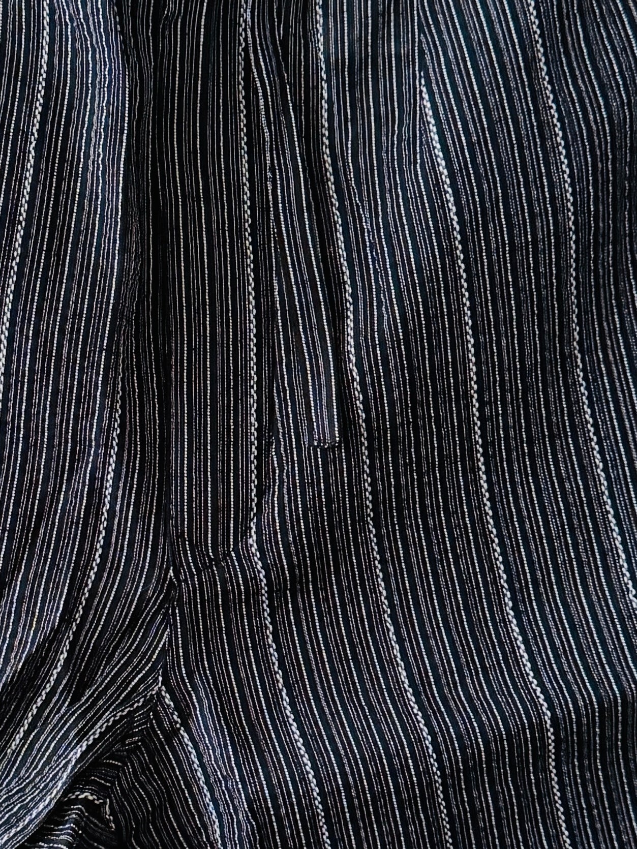 UNISEX JINBEI -Black and white,Shijira-ori（seersucker)- SIZE：M/L/XL