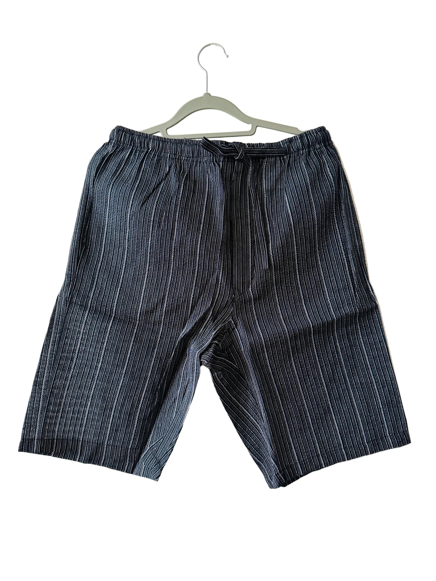 UNISEX JINBEI -Black and white,Shijira-ori（seersucker)- SIZE：M/L/XL