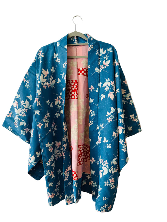 Vintage Color Haori - Blue  Fleeting Blooms -