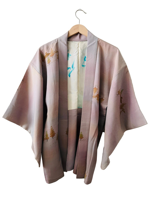 Vintage Color Haori - PurpleBeige Scenery of Old Japan -