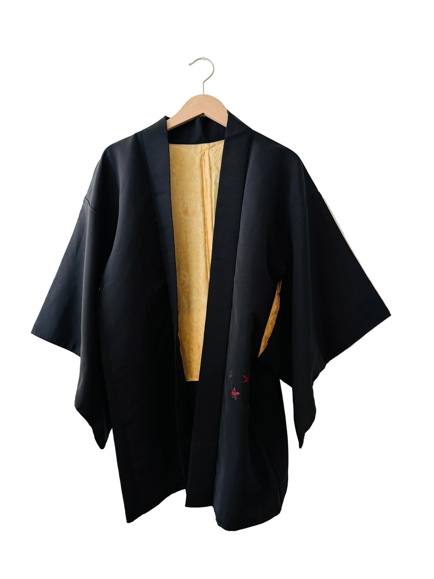 Vintage Black Haori - Autumn Flowers -