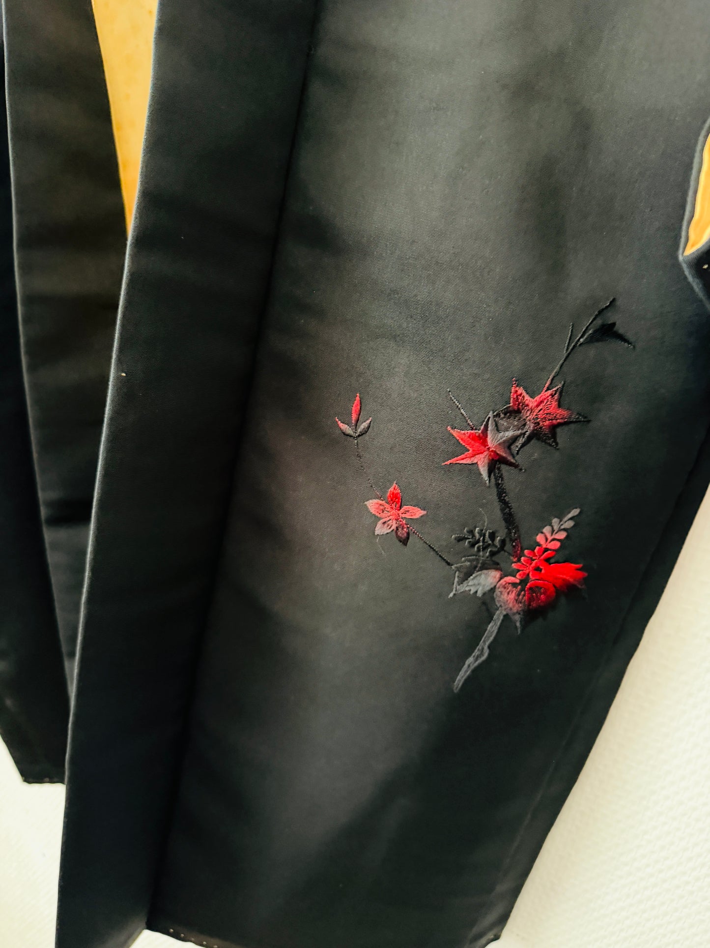 Vintage Black Haori - Autumn Flowers -