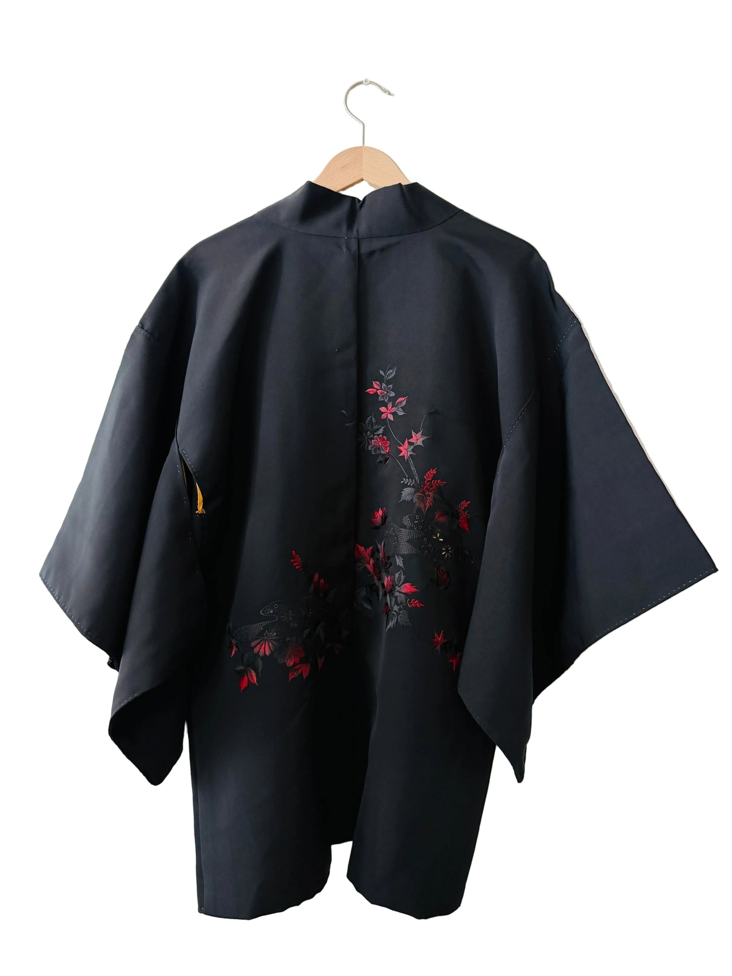 Vintage Black Haori - Autumn Flowers -