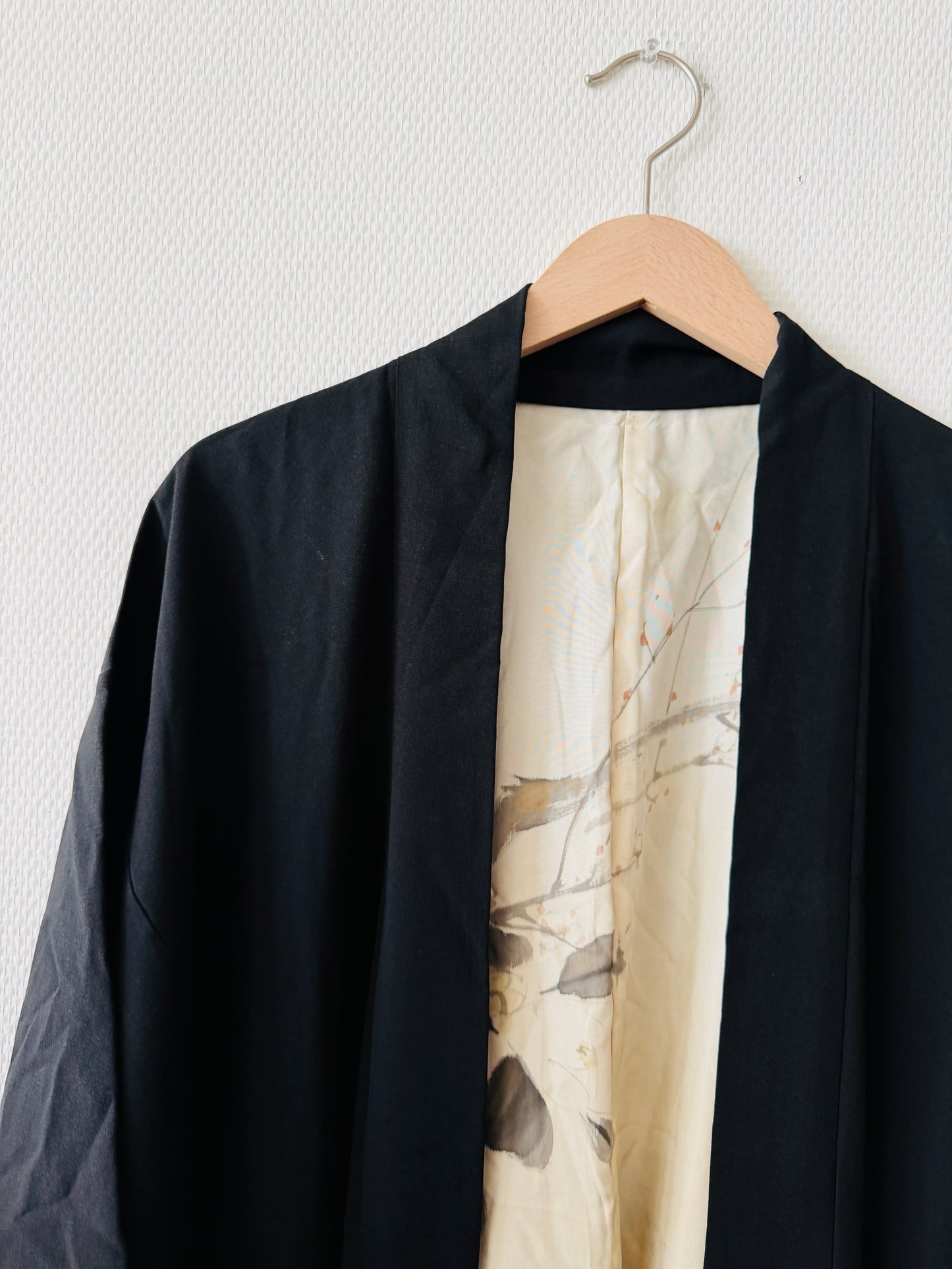 Vintage Black Haori - Sumi-e (Japanese ink painting) -