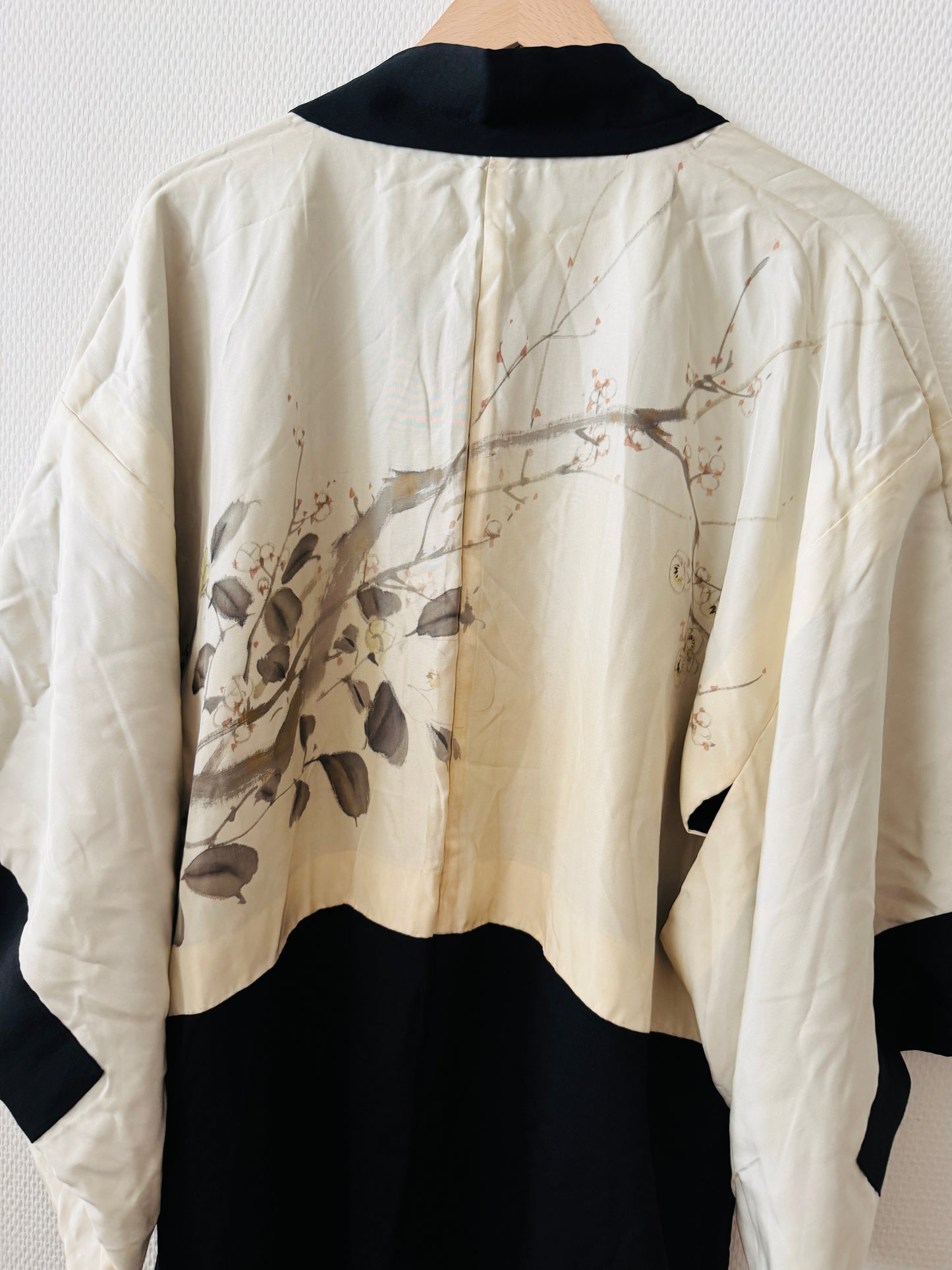 Vintage Black Haori - Sumi-e (Japanese ink painting) -