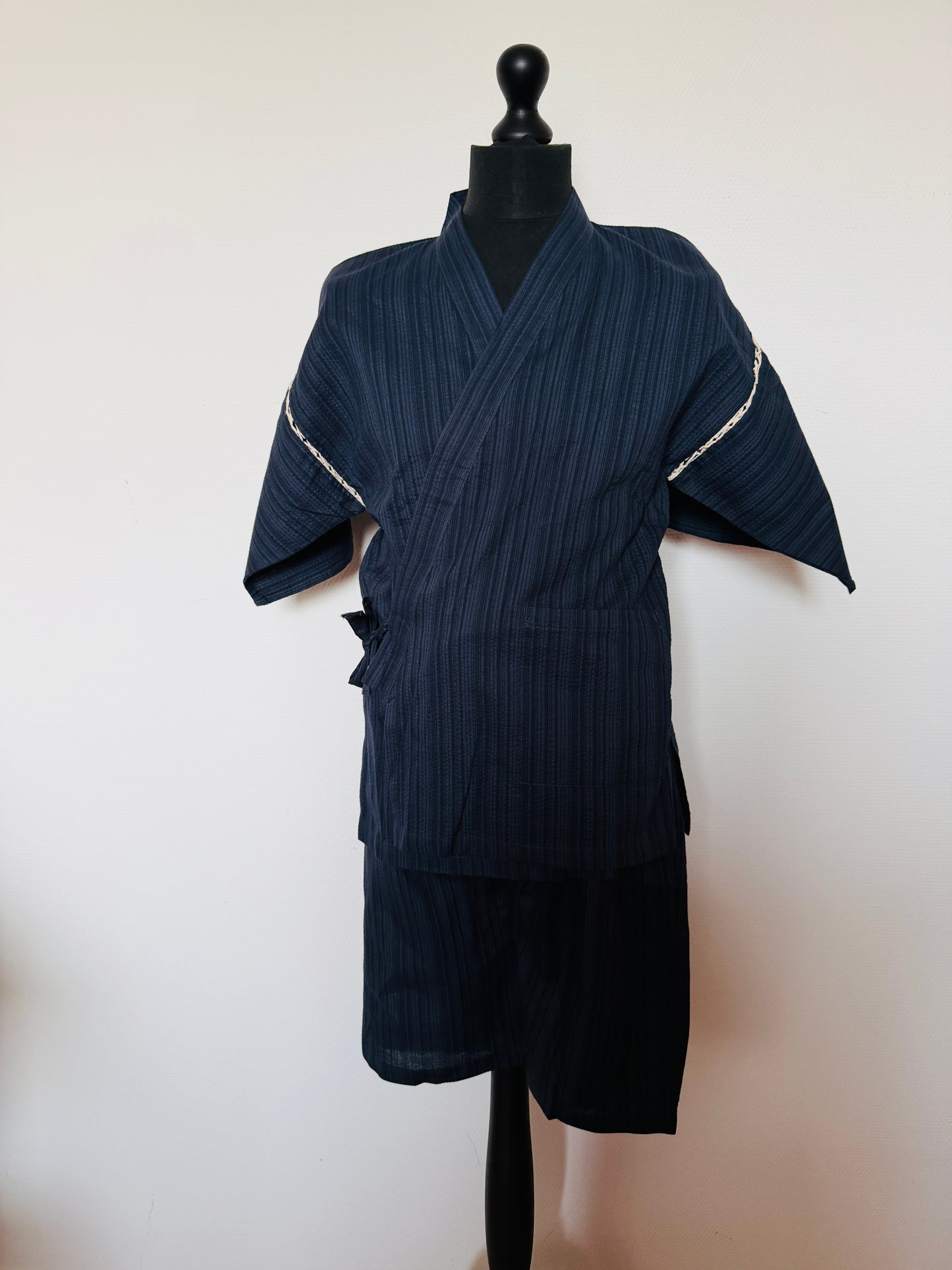 UNISEX JINBEI -Navy,Shijira-ori（seersucker)- SIZE：M
