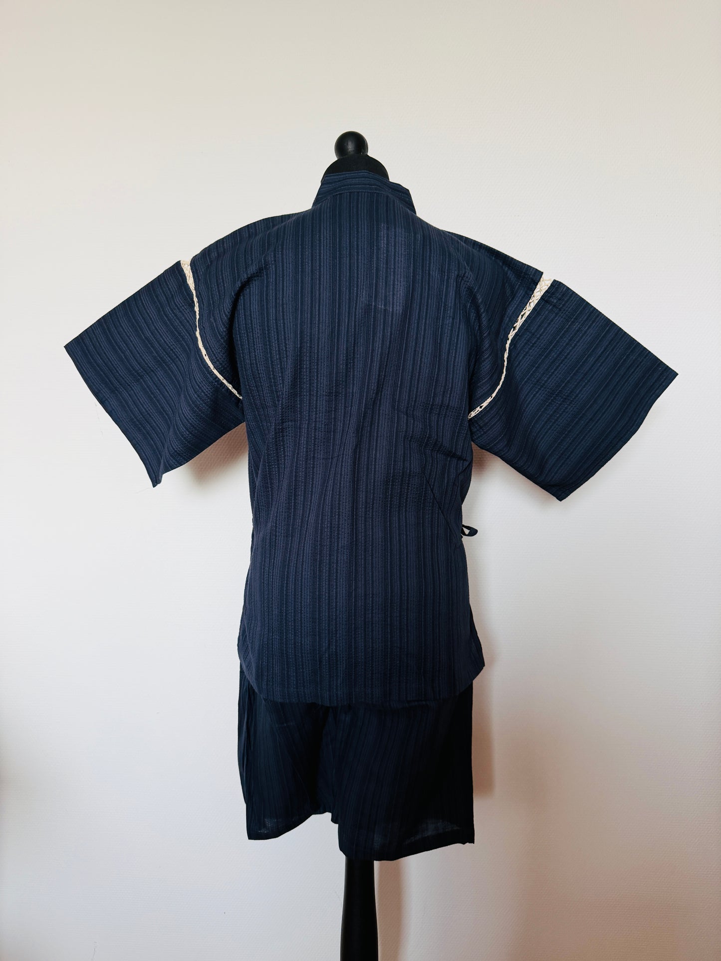 UNISEX JINBEI -Navy,Shijira-ori（seersucker)- SIZE：M