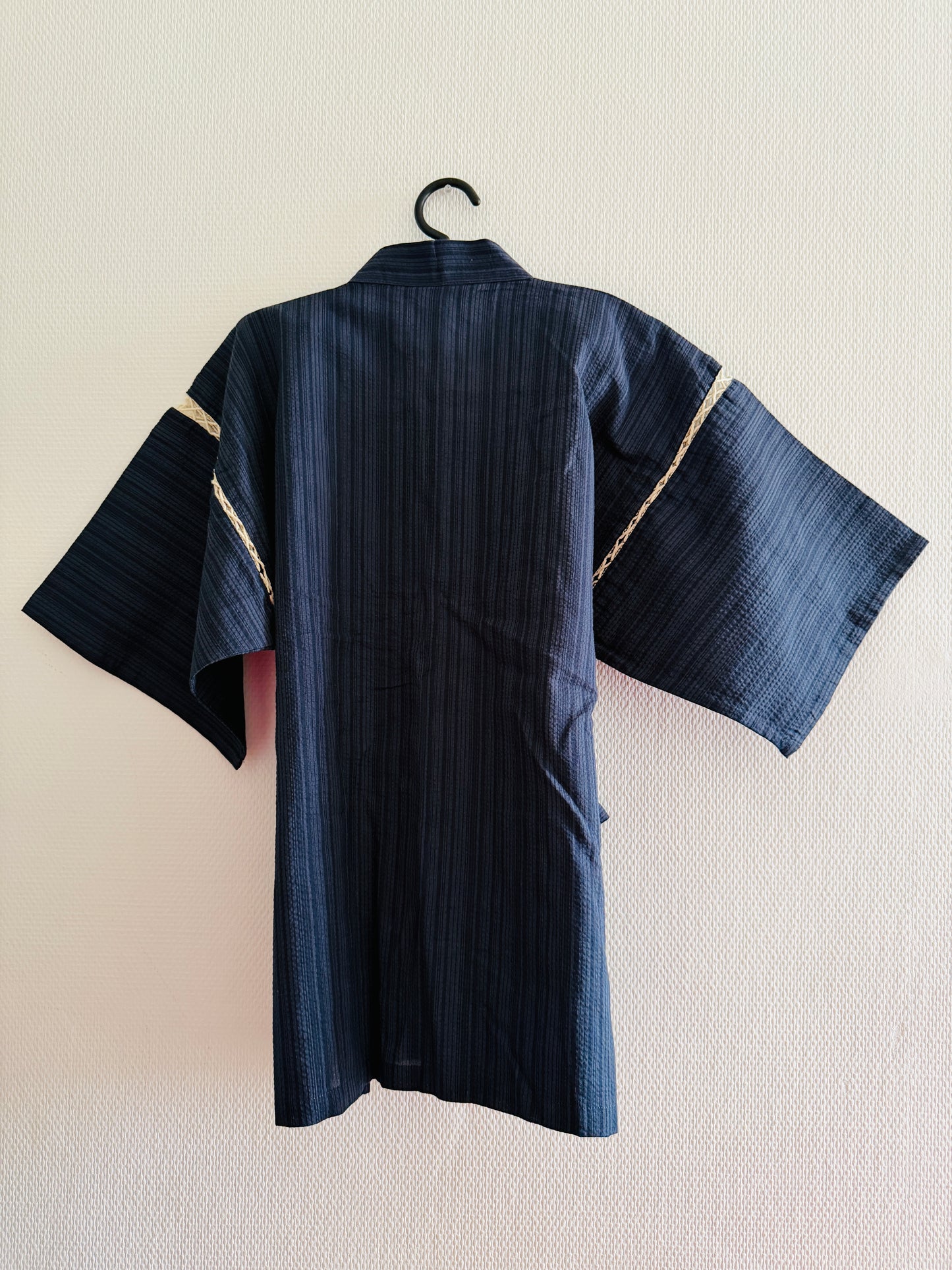 UNISEX JINBEI -Navy,Shijira-ori（seersucker)- SIZE：M