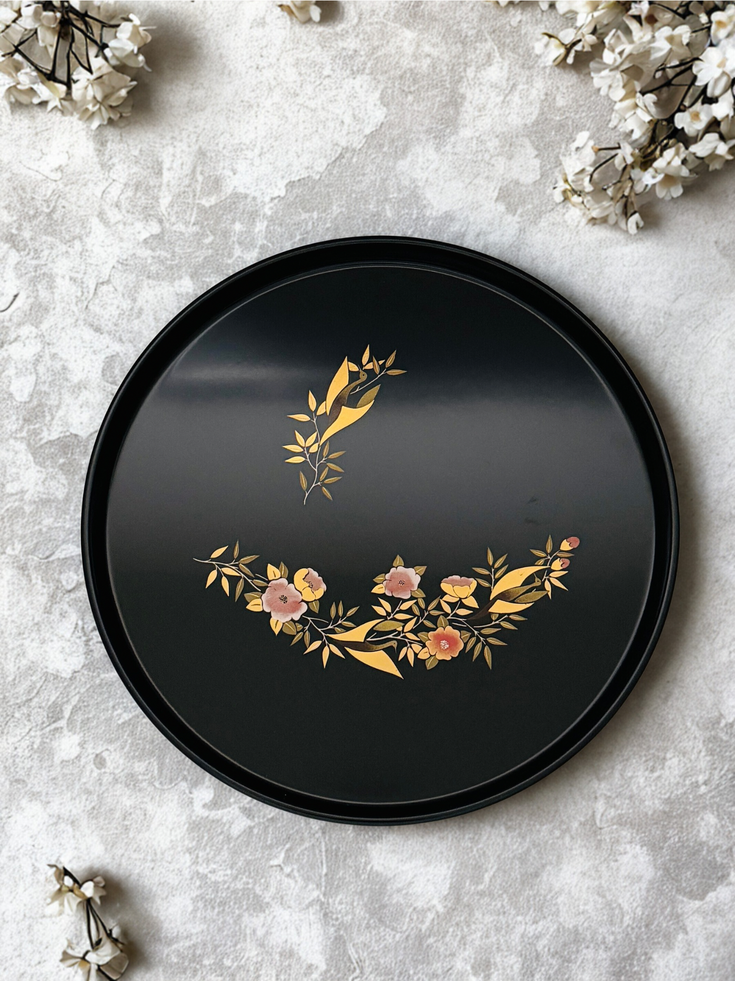 Artisanat japonais traditionnel – Plateau en laque Aizu