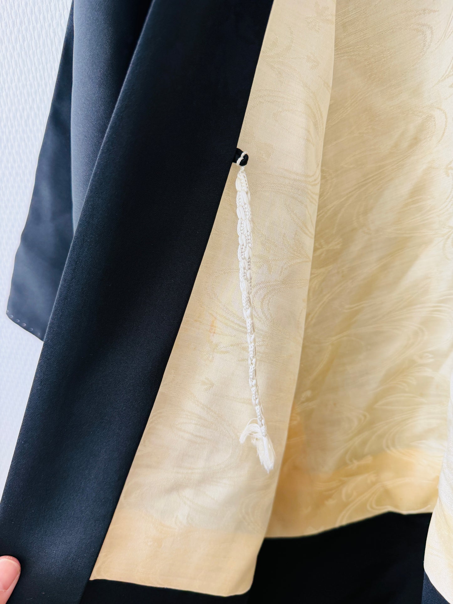 Vintage Schwarzer Haori - Fantastische Blumen -