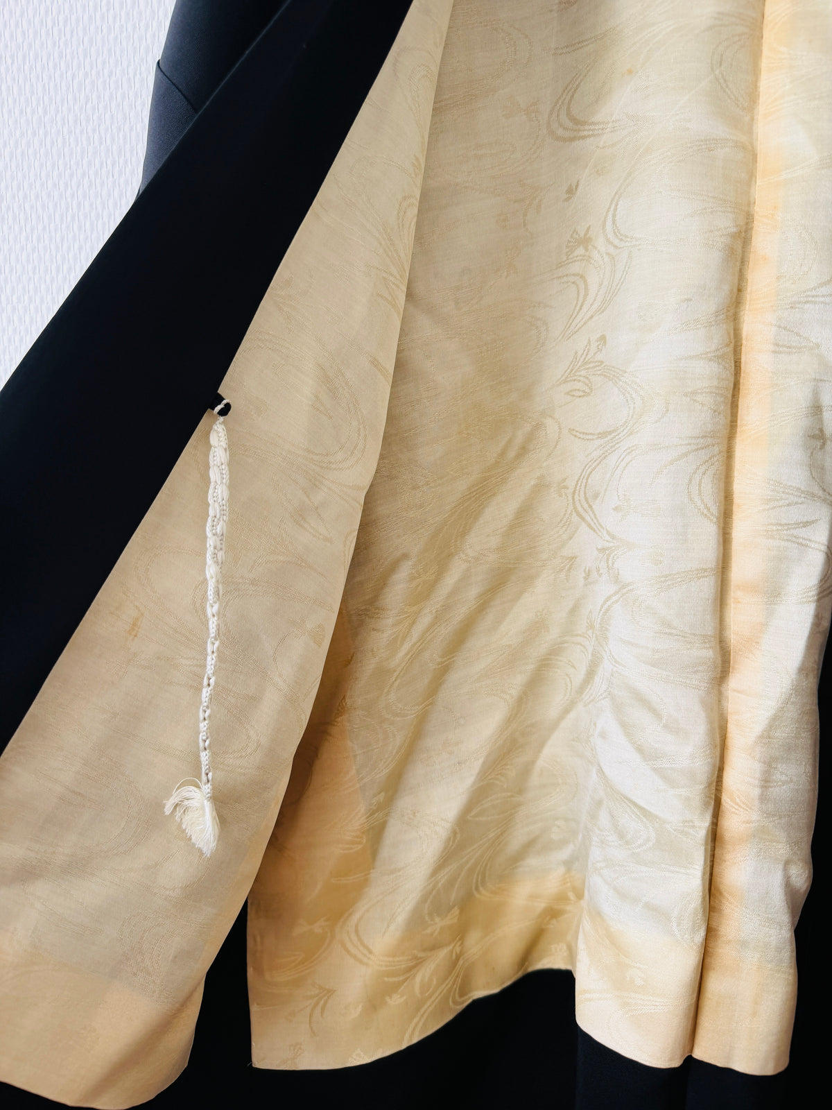 Vintage Schwarzer Haori - Fantastische Blumen -