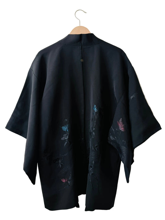 Vintage Black Haori - Fantastical Flowers -