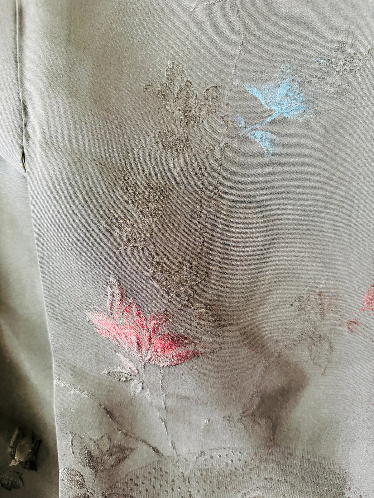 Vintage Schwarzer Haori - Fantastische Blumen -